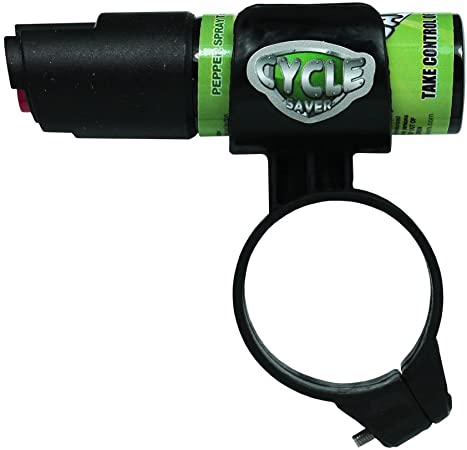 Cycle Saver Pepper Spray Bike Mount - Easy to Install Bicycle Holder for Road & Mountain Bikes - Maximum Police Strength Self Defense OC Spray Safety Flip - Dog Spray Repellent Deterrent for Cyclist