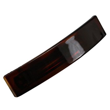 Parcelona French Oblong 3.5 Inches Strong Grip Celluloid Tortoise Shell Automatic Hair Clip Hair Barrette - Long Lasting