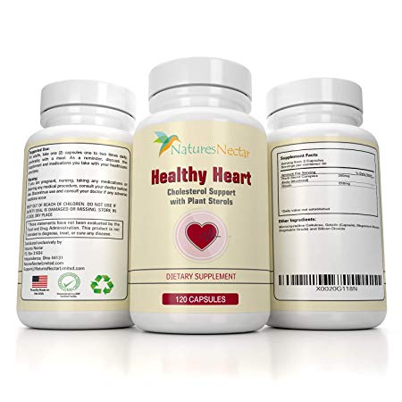 Healthy Heart Cholesterol Lowering Supplements with Plant Sterols Help Lower Cholesterol Naturally - Plant Sterols Supplements Naturally Lower High Blood Pressure   Smart Original Complete Supplement
