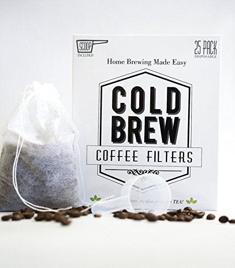 Cold Brew Coffee Filters Disposable, 2Qt , Make 200 Servings of Cold Brew Iced Coffee at Home without a Coffee Maker! Great for Iced Tea & Nut Milk too!