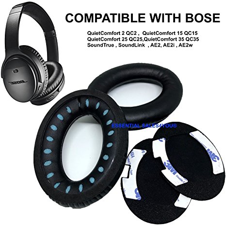 24h SALE! Replacement Earpad Cushions For Bose QuietComfort 2 QC2,QuietComfort 15 QC15,QuietComfort 25 QC25, QuietComfort 35 QC35, SoundTrue, SoundLink, AE2, AE2i , AE2w Headphone ear pad
