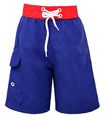 SimpliKids Boy's Quick Dry UPF 50  Sun Protection Swimsuit Beach Shorts Kids Swim Trunks