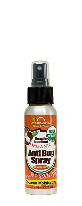 US Organic Mosquito Repellent Pump Spray, with Coconut Oil, USDA Certified Organic and Cruelty Free, 2 Ounce Travel Size