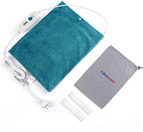 Boncare 12” x 15” Large Heating Pad For Back Pain Neck and Shoulders Fast Relief, Moist Heat Therapy Option, 4 Temperature Settings and 4 Auto Shut Off Time Settings, Storage Bag and Super Soft Velvet