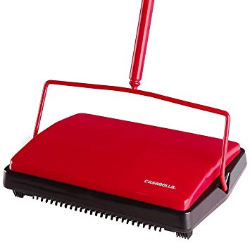Casabella Carpet Sweeper 11" Electrostatic Floor Cleaner - Red