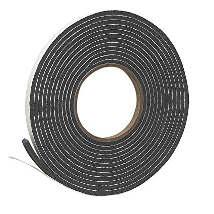 Frost King Vinyl Foam Tape - Closed Cell - Moderate Compression, 3/8" W, 3/16" T, 17' L, Charcoal