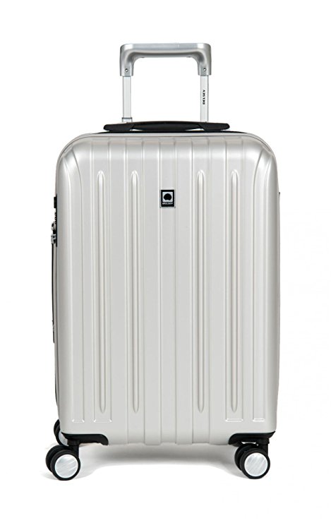 Delsey Luggage Helium Titanium Carry-On EXP Spinner Trolley Metallic