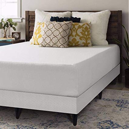 Crown Comfort California King Size Memory Foam Mattress 12 inch with Box Spring with Legs Set -