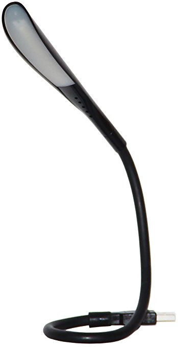 USB Reading Lamp with 14 LEDs Dimmable Touch Switch and Flexible Gooseneck (14 LED, Black)