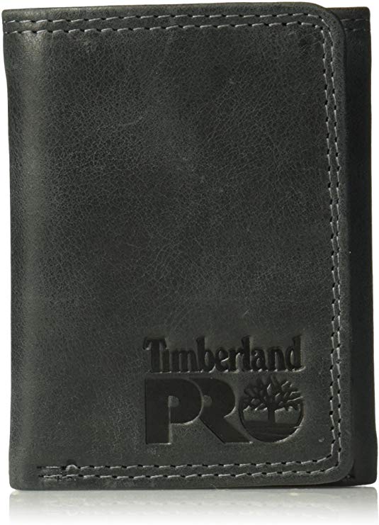Timberland PRO Men's RFID Leather Trifold Wallet with ID Window
