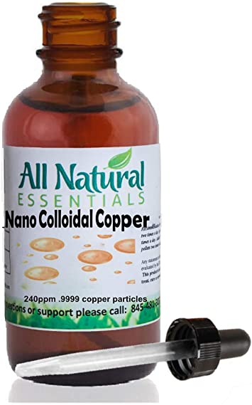 Colloidal Copper Nano Colloidal Minerals Supplement Colloidal Copper Liquid Copper Mineral 2oz 240ppm Bottle Kosher Certified all natural colloidal Copper for Adults, Men, Women, Kids (Dropper)