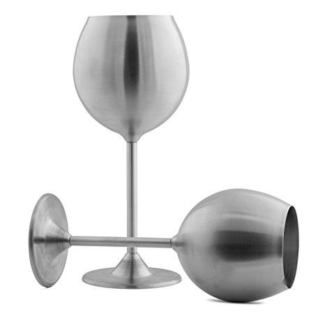 Modern Innovations Stainless Steel Wine Glasses, Set of 2, 12 Oz Made of Unbreakable BPA Free Shatterproof Steel That Is Dishwasher Safe Great for Daily, Formal and Outdoor Use, Camping & Picnics
