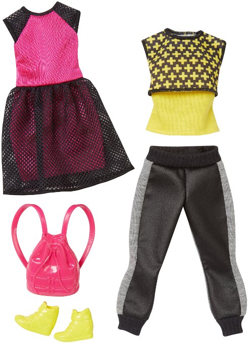 Barbie Fashion 2 Pack Casual - Black, Pink & Yellow