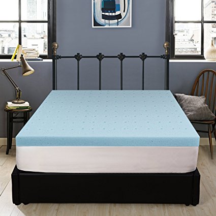 Polar Sleep 2.5 Inch Gel Memory Foam Topper, Ultra-Premium Gel-Infused Memory Foam Topper For Cooling, Air Cell Technology Increases Airflow, Queen Size