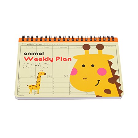 Twone Animal Weekly Planner - Organizers for Kids - 7.5" X 5.5" - 72 Pages - Great Gifts for Children