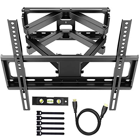 PERLESMITH TV Wall Mount Bracket Tilts, Swivels, Extends - Full Motion Articulating TV Mount for 26-55 Inch LED, LCD, Plasma Flat Screen TVs up to 99lbs Max VESA 400x400