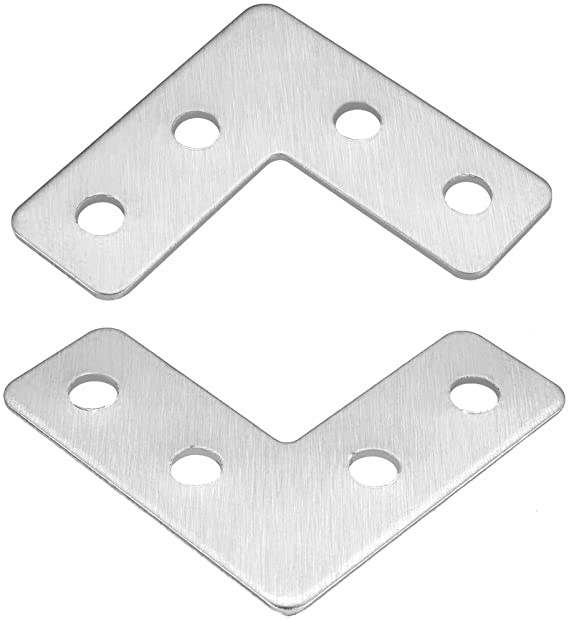 sourcingmap Flat Plate L Shape, 40mmx40mm, Stainless Steel 304 Angle Corner Brace Repair Brackets, Pack of 8