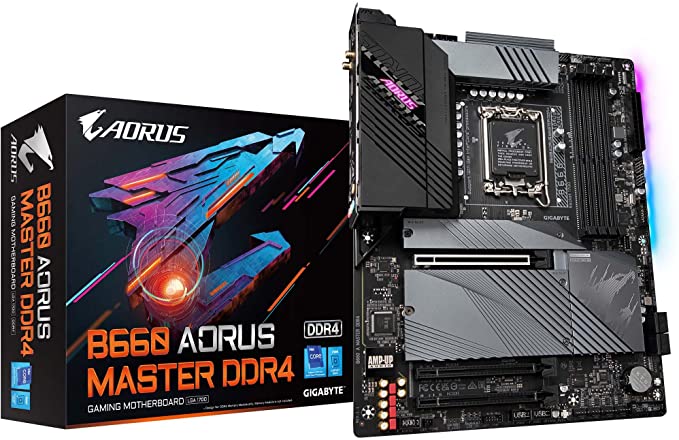 GIGABYTE B660 AORUS Master DDR4 (B660/ Intel/LGA 1700/ ATX/ DDR4/ Triple M.2/ PCIe 4.0/ USB 3.2 Gen2 Type-C/WiFi 6 802.11ax/ Intel 2.5GbE LAN/Motherboard)