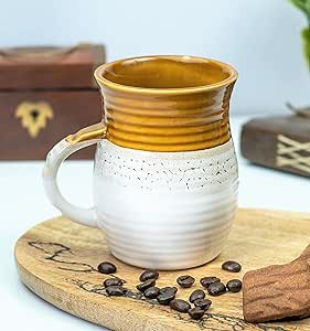 Crocon Large Coffee Mug - Big Tea Cup, Home & Office Use, Warm & Cold Drinks, Hot Cocoa Latte Mug, Handmade Glaze Mug, Dishwasher & Microwave Safe, Unique Gift for Cup or Mug Lovers