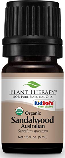 Plant Therapy Sandalwood Australian Organic Essential Oil 5 mL (1/6 oz) 100% Pure, Undiluted, Therapeutic Grade