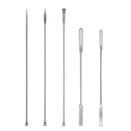 5 Pack Micro Spatula, Opret Lab Scoop Spoon Capsule Filler 0 00 for Powders Stainless Steel Gel Cap Filler