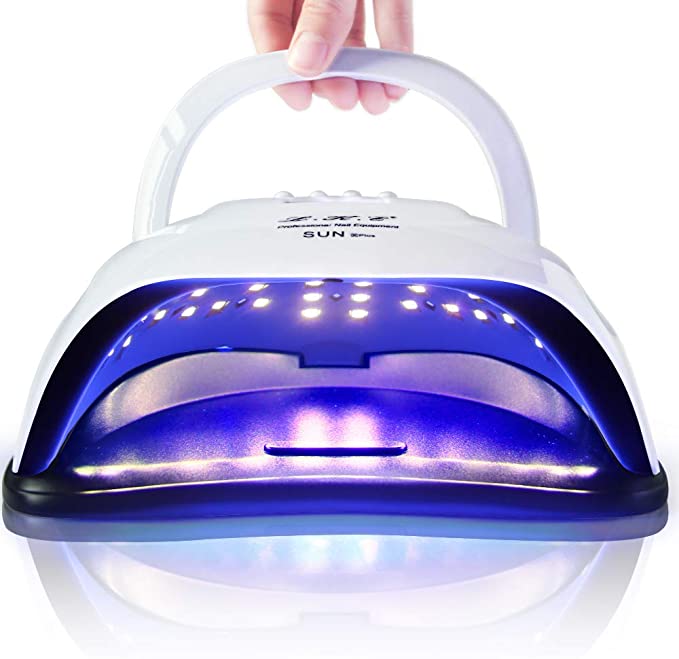 80W LED UV Nail Lamp Dryer for Gel Polish curing Light 42 Dual Light Source LED Smart Auto-sensing White