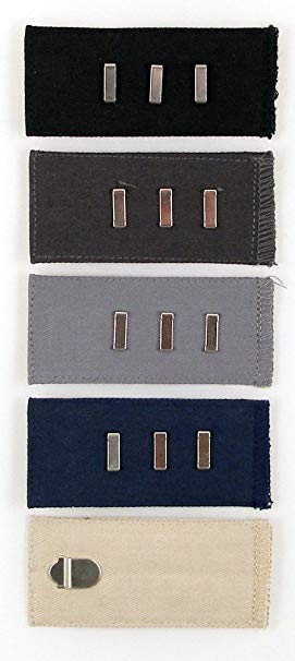 Home-X Easy Fit Hooks Waist Extenders. Add 1/2" to 2" to your trousers or skirt. Set of 5 Colors