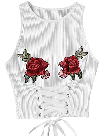 Romwe Women's Casual Tie Dye Sleeveless Vest Halter Cami Tank Top