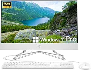 HP Newest All-in-One Desktop Computer, 21.5" FHD Display, Intel Celeron J4025 Processor, 16GB RAM, 256GB SSD, Webcam, HDMI, RJ-45, Wired Keyboard&Mouse, Wi-Fi, Windows 11 Pro