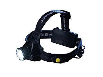 Atomic Beam Headlight by BulbHead with CREE LEDs, Tactical-grade construction offers 5,000 LUX of directional light, waterproof exterior, and three intensity settings.