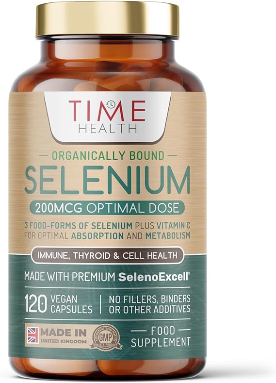 Selenium 200mcg - Maximum Absorption Organically Bound & Food-Form Tri-Selenium Complex - Clinically Studied - Immune, Cell & Thyroid Function - UK Made - GMP - No Additives