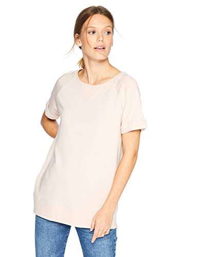 Daily Ritual Women's Terry Cotton and Modal Roll-Sleeve Shirt