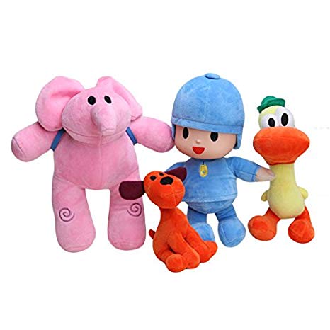 Pocoyo & Friends Mini Plush Doll Figure Set of 4 - Pocoyo, Pato, Loula & Elly