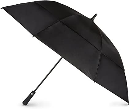 Totes Auto Open Vented Golf Umbrella, Black, One Size