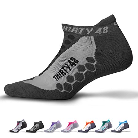 Running Socks for Men and Women by Thirty 48 - Features CoolMax Fabric That Keeps Feet Cool & Dry - 1 Pair, 3 Pair, or 6 Pair