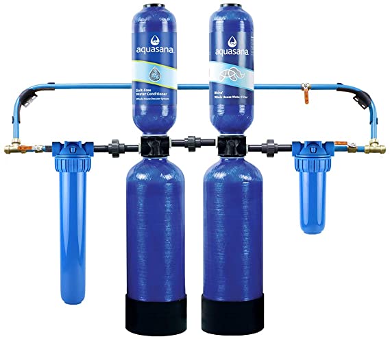 Aquasana Whole House Water Filter System w/ Salt-Free Conditioner- Filters Sediment & 97% Of Chlorine - Carbon & KDF Home Water Filtration - EQ-1000-AST