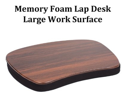 Sofia  Sam Oversized Memory Foam Lap Desk Black  Supports Laptops Up To 20 Inches