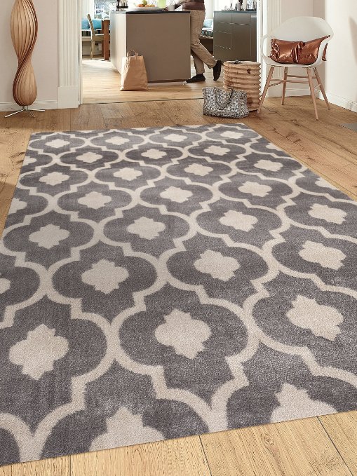 Moroccan Trellis Contemporary Gray 710 x 102 Indoor Area Rug