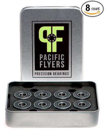 Pacific Flyers Premium ABEC 9 Skateboard Bearings / Set of 8
