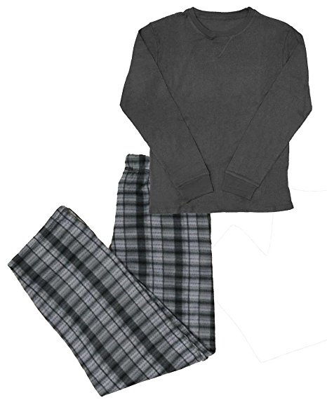Apparel No. 5 Men's 2-Piece Thermal Plaid Long Sleeve Top & Bottom Pajama Set