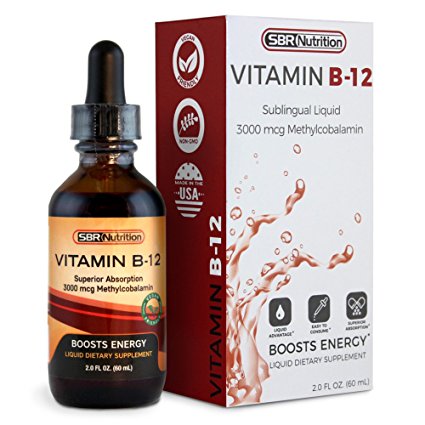 MAX ABSORPTION, Vitamin B12 Sublingual Liquid Drops, 3000mcg Methylcobalamin Per Serving, 60 Servings, Non-GMO, Vegan Friendly
