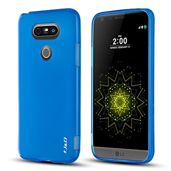 LG G5 Case, J&D [Jelly Cushion] [Slim Fit] LG G5 Anti-Scratch Clear Back Panel   TPU Bumper Case for LG G5 - Blue