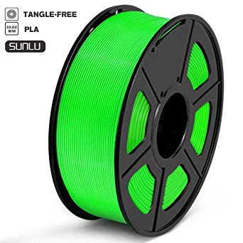 SUNLU PLA Filament 1.75mm 3D Printer Filament PLA Tangle-Free 1kg Spool (2.2lbs), Dimensional Accuracy of  /- 0.02mm PLA Green