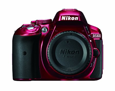 Nikon D5300 24.2 MP CMOS Digital SLR Camera with Built-in Wi-Fi and GPS Body Only (Red)