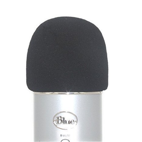 TRAMO® Foam Windscreen Designed to fit the Blue Yeti, Yeti Pro Condenser Microphone, MXL, Audio Technica, and Other Large Microphones - Black