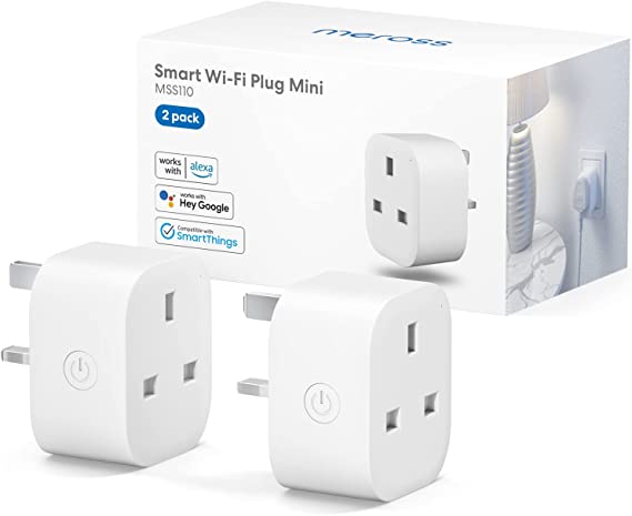 Smart Plug Mini - meross 13A WiFi Plugs Works with Alexa, Google Home, Compatible with SmartThings Wireless Remote Control Timer Plug No Hub Required (2 Pack), White, MSS210MINI