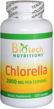 Biotech Nutritions Chlorella 2000mg Vegetable Capsules, 120 Count