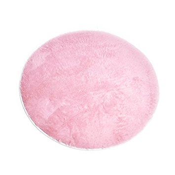 Jiyaru 47" Area Rug Bedroom Round Carpet Indoor Soft Mat Home Plush Mats Pink