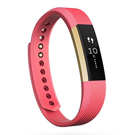 Fitbit Alta Fitness Tracker, Special Edition Gold, Pink