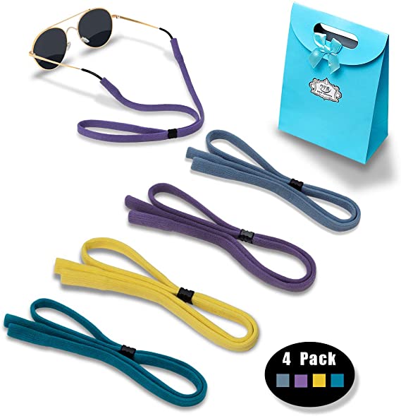 Glasses Strap (4 PCS) Sports Eyeglass Strap Adjustable Sunglasses Retainer for Men Women